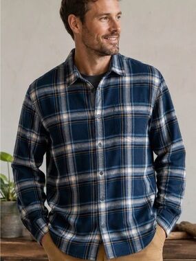 prAna Los Felize light flannel shirt Med SLIM